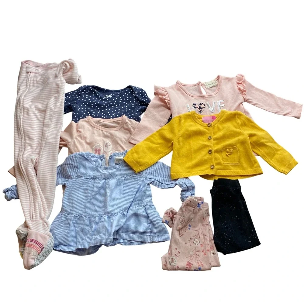 Baby Girl 18M Clothing Lot 8pc Carter's Cat & Jack Goodlad Tops Leggings